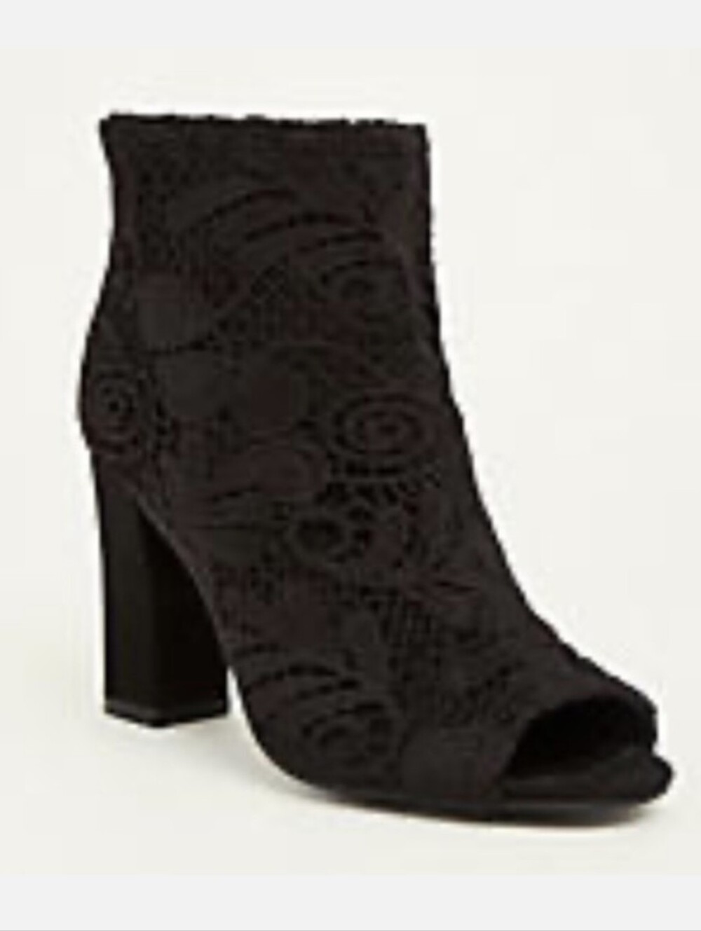 NWT Torrid Open Toe Black Lace Ankle Boots Bootie Womens Size 11